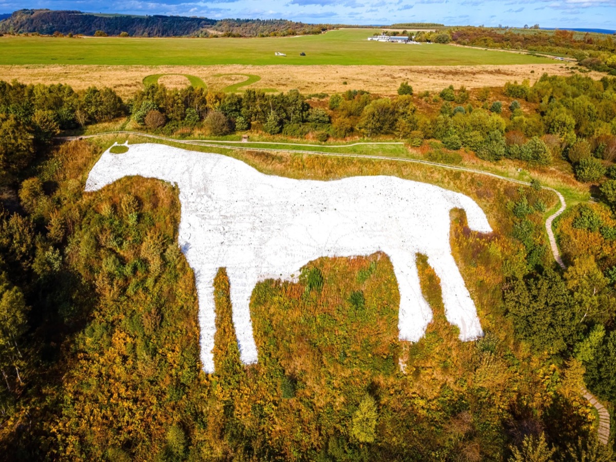 Kilburn White Horse walking trail at Sutton Bank, North York Moors